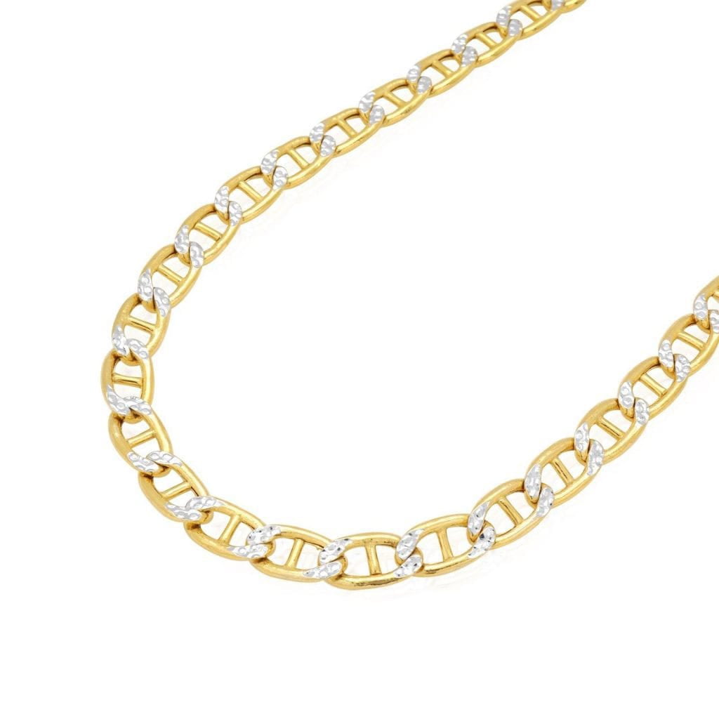 Details about   Solid 14K White Gold Chain Necklace Star Diamond Cut Mariner Gold Choker Women 