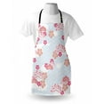 thumbnail image 3 of Japanese Apron Squama Pattern with Cherry Blossom Land of the Rising Sun Pattern, Unisex Kitchen Bib Apron with Adjustable Neck for Cooking Baking Gardening, Peach Dark Coral Pale Blue, by Ambesonne, 3 of 3