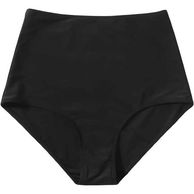 Parte inferior de bikini de corte alto para mujer, cintura alta, traje de baño, tanga Talle alto, color negro. G Talle alto, color negro. G Xishao ropa