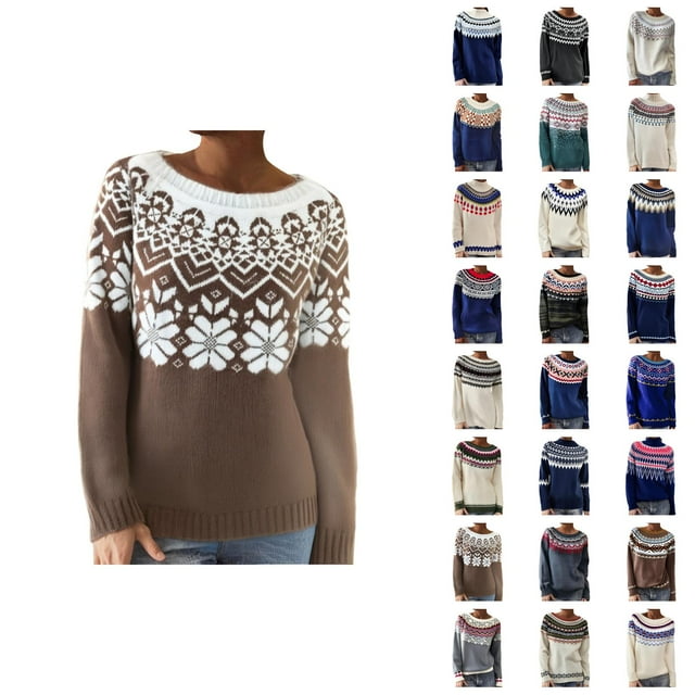 Chandails pour Femmes 2025 Manches Longues Tricot Épais Chandail-Over Automne Hiver Col Roulé Surdimensionné