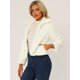 thumbnail image 3 of Abrigo de piel sintética para mujer, chaqueta, cuello de punta, mullido, frente abierto, cálido, prendas de vestir de invierno Blanco L, 3 of 6