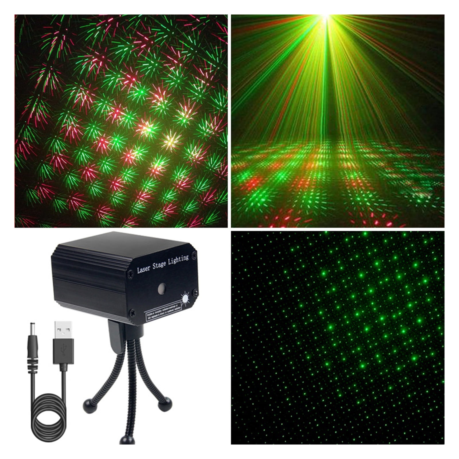 Mini Starry Sky Lights Disco Stage Lighting Star Projector DJ Sound Activated Strobe Flash Party Lamp For Birthday Parties