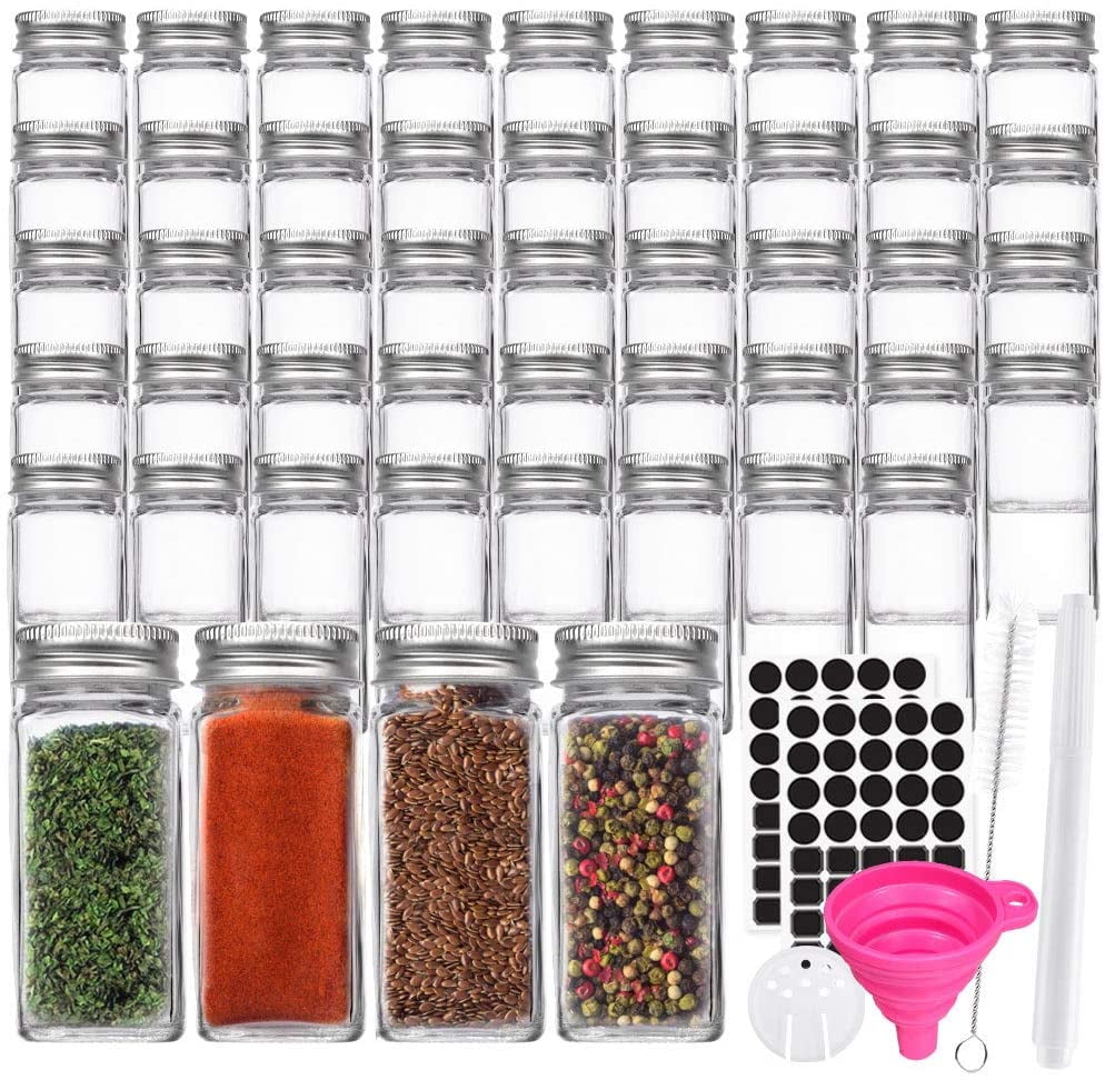 Great for for Salt Herbs Or Seasonings Pepper LeKing Stainless Steel Condiment Pot 12 PCS Magnetic Spice Tins Set Stainless Steel Round Storage Container Jars with Sift or Pour 
