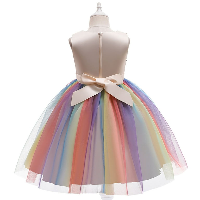 rainbow tulle prom dress Unique Vintage Plus Size Rainbow Ombre Tulle Cupcake Swing Dress