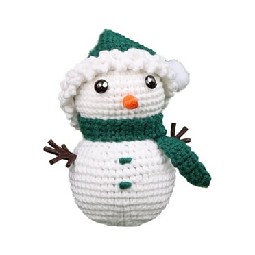 CASAFUN Christmas Snowman Crochet Kit for Beginners, Crochet Starters Kit Adult, Complete Daddy Snowman Craft Knitting Kit with Crochet Hooks Yarns Step-by-Step Video Tutorials for DIY Gift Deco