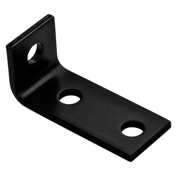 3.5 x 1.5 x 0.18 in. Black Steel Offset Leg Corner Brace