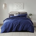 thumbnail image 2 of RUIKASI Seersucker Blue Duvet Cover King Size - Cooling Comforter Cover Set, 3 Pieces, 1 Duvet Cover 104x90 Inches with Zipper Closure and 2 Pillowcases, 2 of 6