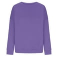 thumbnail image 4 of ShomPort Women's Fall Solid Color Sweatshirt Casual Loose Crew Neck Long Sleeve Pullover Tops, 4 of 5