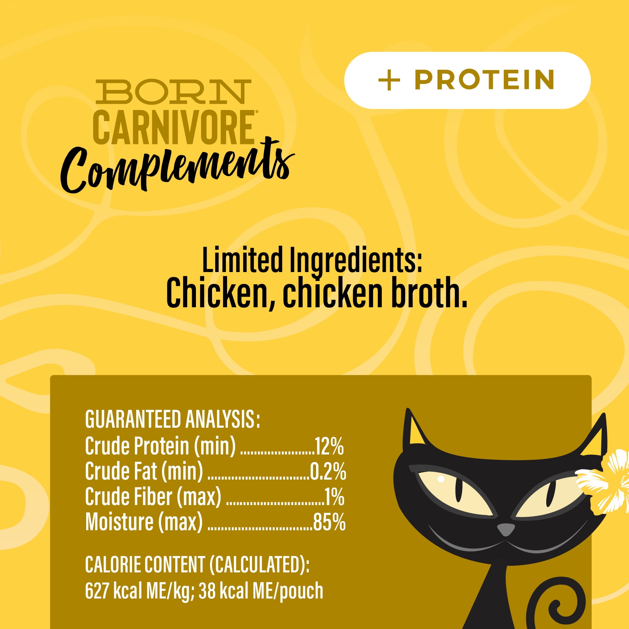 (12 pack) Tiki Cat Born Carnivore Complements Wet Cat Food Topper, Chicken, 2.1 oz. Pouch