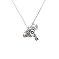 thumbnail image 2 of Delight Jewelry Silvertone Sitting Bunny with Easter Egg - Love and Lock Charm Necklace, 18"+1", 2 of 4