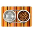 thumbnail image 1 of Abstract Pet Mat for Food and Water, Vertical Colorful Straight Lines Geometric Vibrant Stripes Design, Non-Slip Rubber Mat for Dogs and Cats, 18" X 12", by Ambesonne, 1 of 2