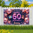 thumbnail image 7 of Yatrandify Colorful Design Happy 60 Birthday Banner Decorative Balloons Celebration Cake Floral Stars for Birthday Party Indoor Decoration Milestone Event, 7 of 7