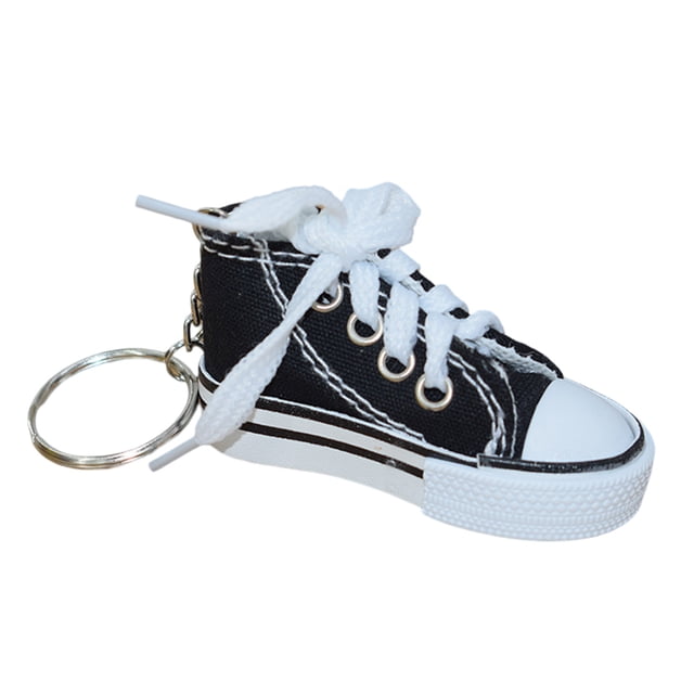 Mini llavero de zapatos de lona de 7,5 cm, zapatos de tabla pequeña de moda, bolso de coche, llavero de zapatos de simulación colgante