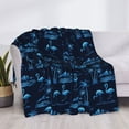 thumbnail image 3 of Yiaed BLUE Flamingo Birds Print Blanket Throw Blanket Soft Cozy Flannel Blanket for Home Bed Sofa Couch Chair-80"x60", 3 of 6