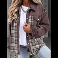 thumbnail image 4 of Chaqueta Vaquera Estilo Boyfriend, Informal, de Larga, con Botones y Bolsillos, para Mujer Marrón S, 4 of 8