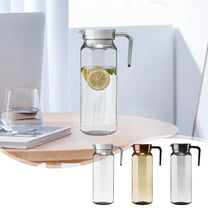 Yhmxh Acrylic Pitcher with Lid and Spout 40oz/ 1.1L, Hot/Cold Water Pitcher, Iced Tea Pitcher for the Shelf of Fridge, Easy to Clean, BPA Free Unbreakable Clear Water Pitcher for Lemonde Juice Milk