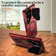 thumbnail image 4 of ELEHOLD Magnetic Case for Samsung Galaxy S23 FE, Military Grade Shockproof Rugged Case Built-in Metal Camera Cover with Stand,Red, 4 of 7