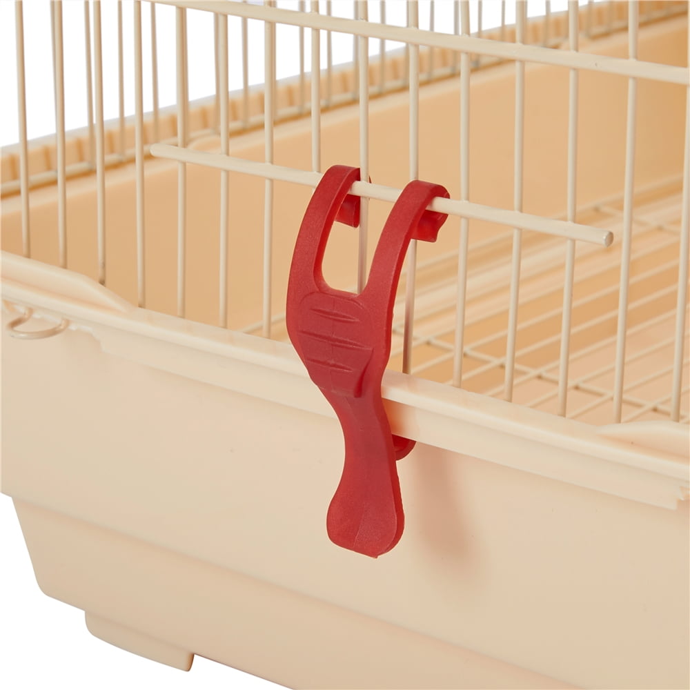 Renwick 41" Four Feeders Double-Door Metal Birdcage with Slide-Out Tray, Almond