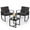 Black, variant on Noelse 3 Piece Patio Rocking Bistro Set, Outdoor Rocking Chairs with Textilene Fabric & Wooden Armrests, Tempered Glass Table for Lawn, Porch, Balcony, Gray