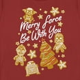 thumbnail image 2 of Women's Star Wars Christmas Gingerbread Cookies Merry Force Be With You  Graphic Tee Red Large, 2 of 4
