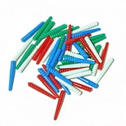 WE games 48 chevilles de cribbage en plastique standard avec un design conique en 4 couleurs - rouge, bleu, vert blanc