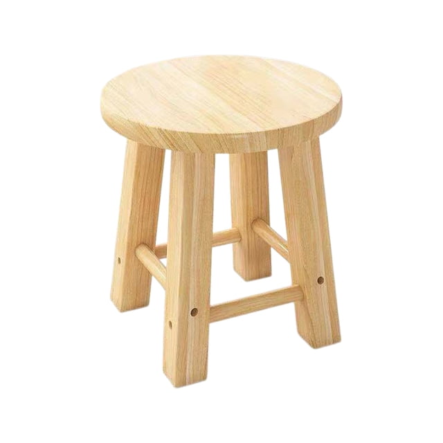 COM1950s Solid Wood Stool Square Stool for Entryway, Small Stool for Living Room Kitchen, Compact Wood Seat for Extra Seating, 9.8 Inch