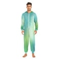 thumbnail image 2 of IAUYY Unisex Adult Onesie Pajamas Ultra-Soft Crystal-Soft Fabric, Halloween Adult Onesie Pajamas Adults,With a Zipper Plus Size Onesie Pajamas, Minimalist Blue Gradient Details, 2 of 7