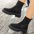 thumbnail image 6 of Women's Ankle Boots Fashion Stretch Suede Booties for Autumn Winter Comfortable Knit Casual Footwear with Elastic Design Solid Casual Style, 6 of 9