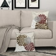 thumbnail image 3 of Brown Burgundy Throw Pillow Covers 20x20 Inch Dahlia Flower Decorative Pillows Modern Geometry Floral Outdoor Farmhouse Pillowcase Linen Square Cushion Case Decor for Home Sofa Couch Bed, Set of 2, 3 of 6