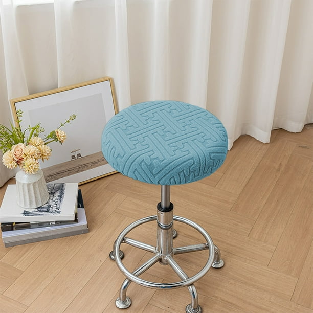 Cubrecubos redondos, cubre silla redonda, protector asiento silla redonda, para salón de belleza, bar, cocina, suave, resistente, fácil de limpiar, para hogar, metal, 100% algodón, para