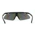 thumbnail image 2 of Color Mirror Minimalist Half Rim Shield Sport Wrap Around Sunglasses Black Orange Mirror, 2 of 4