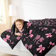 thumbnail image 3 of spefrowx Pink Leopard Print Bow Twin Comforter Sets for Girls, Fashion Wildlife Print Bedding Set, Black Reversible, 2-Piece, 1 Comforter and 1 Pillowcase, 3 of 6