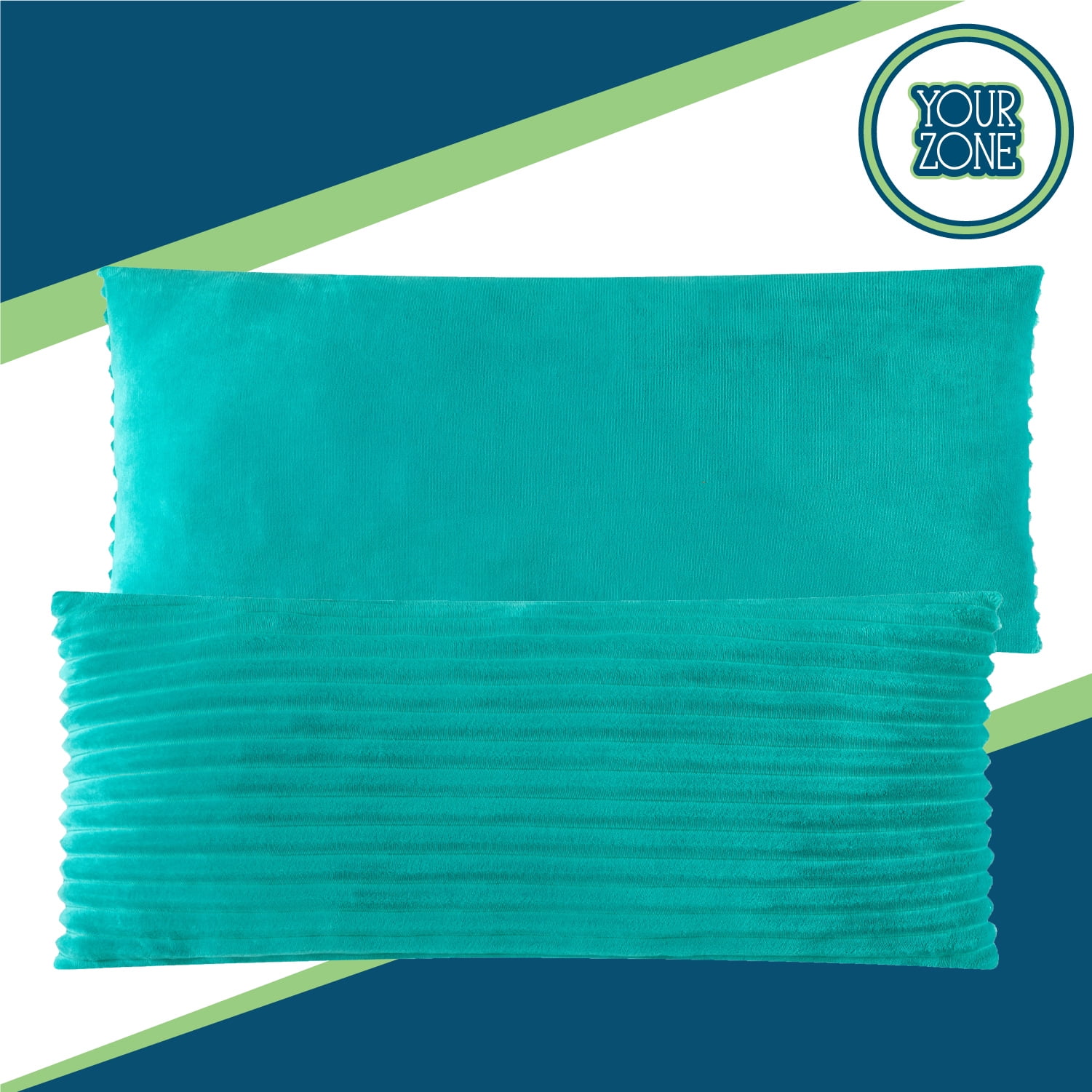 Your Zone Turquoise Cove Extra Wide Wale Plush Body Pillow, 19 in x 48 in