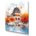 thumbnail image 2 of Designart "Autumn Serenity Beijing Landmarks II" People Canvas Wall Art - Global Orange China Art Hallway Wall Art Decor, 2 of 6