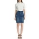 thumbnail image 2 of Faldas de mezclilla para mujer INSPIRE CHIC, desgastadas, de cintura alta, con dobladillo rasgado, faldas de jeans lavadas con bolsillos, azul vintage L, 2 of 6