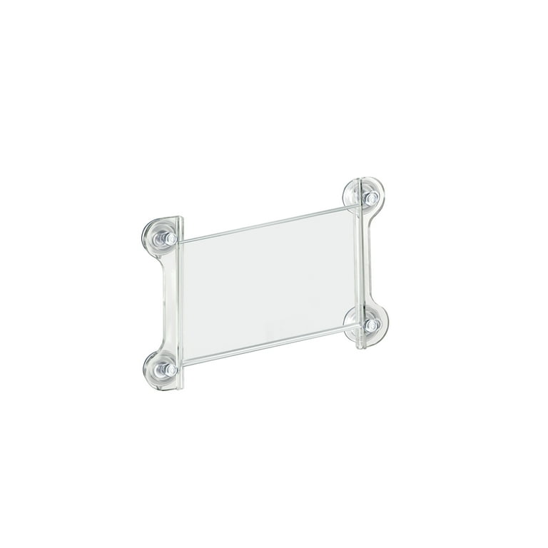 Azar Displays Clear Acrylic WindowDoor Sign Holder Frame with Suction Cups  8.5 W x 14 H Clear Pack Of 2 - Office Depot