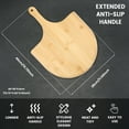 thumbnail image 6 of Tcwhniev 15.8 Inch Bamboo Pizza Peel With Long Handle,Spatula Round Pizza Paddle,Large Pizza Spatula Mul-Pizza Turning Peel Hanging Pizza Shovel Pizza Paddle for Home Kitchen Pizza Cake, 6 of 9