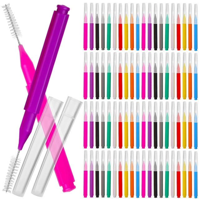 FELTECHELECTR Cepillo de limpieza con cabezal de hilo dental interdental de 100 piezas. Limpiadores bucales dentales.