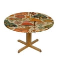 thumbnail image 3 of JEUXUS  Vintage Mushroom Tablecloth 60x60 Inch Round, Autumn Holiday Polyester Table Cover Decorative for Indoor Outdoor Party Kitchen Dining, 3 of 7