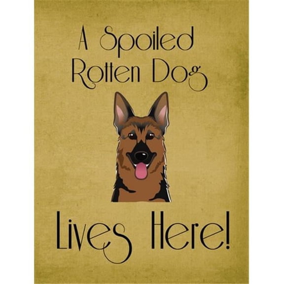 Caroline's Treasures BB1459GF German Shepherd Spoiled Dog Lives Here Flag Garden Size , Small, multicolor