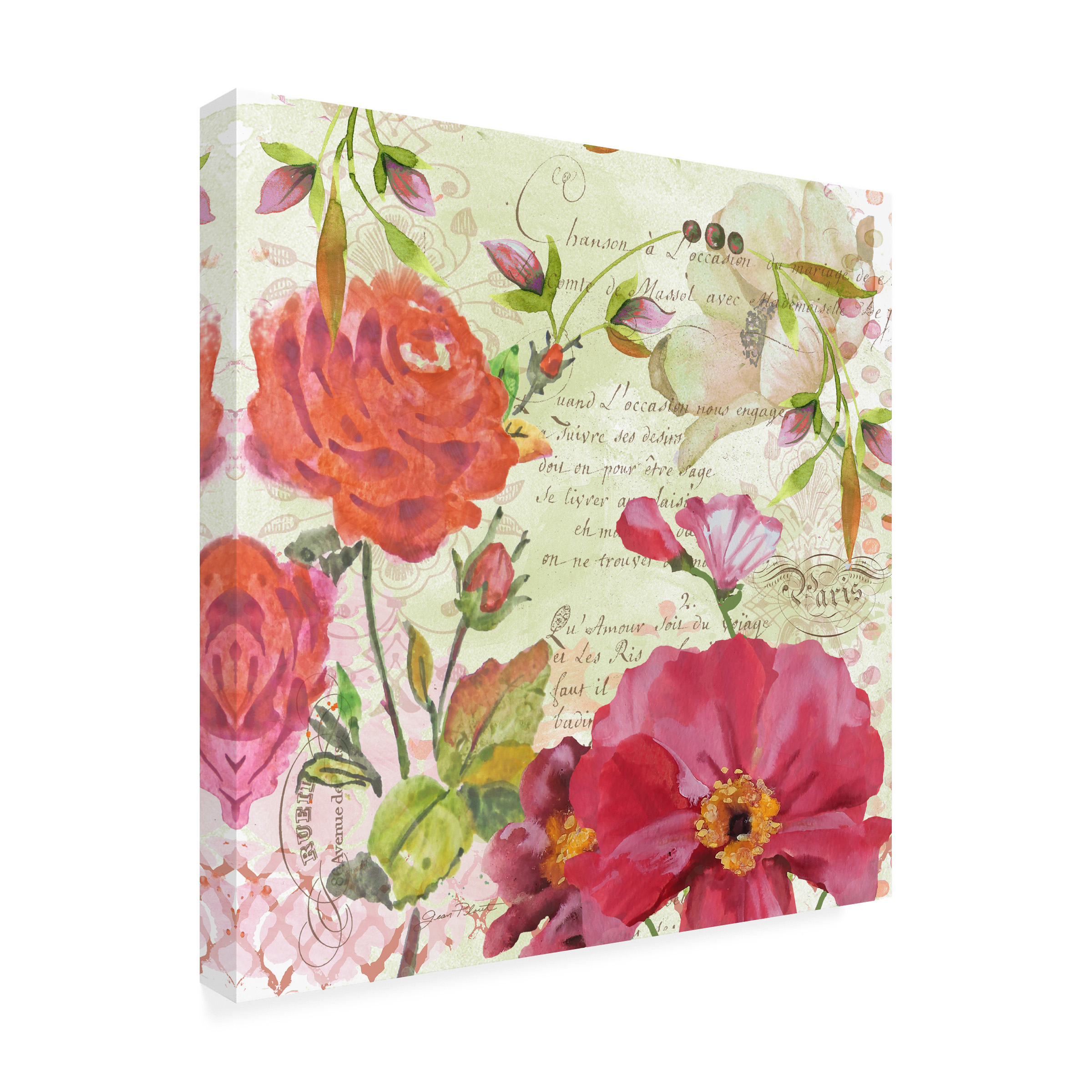 Trademark Fine Art 'Floral Love Song 1' Canvas Art by Jean Plout