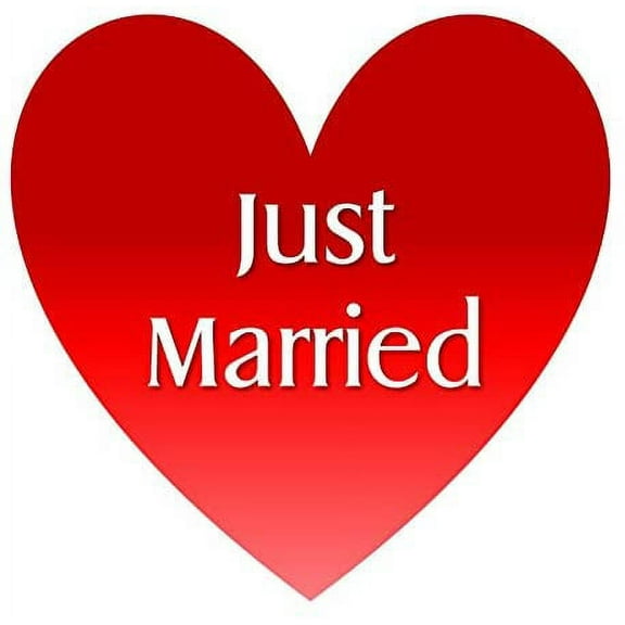 Just Married Heart Car Magnet.