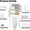 thumbnail image 7 of 3-Tier Over-The-Toilet Storage Organizer with Side Towel Rack & Toilet Paper Holder, Space-Saving Bathroom Shelf Unit, 7 of 7