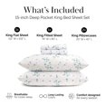 thumbnail image 2 of Southshore Fine Linens Shamrock Breeze White Botanical Leaf Sheet Set, Ultra Soft Brushed Microfiber, 15 Inch Deep Pocket, 4 PCS, 1 Flat Sheet, 1 Fitted Sheet and 2 King Pillowcases, King, 2 of 9