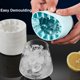 thumbnail image 3 of Ice cube tray, silicone ice cube mold, silicone cube tray with lid, reusable ice container ice cube maker, 60 ice cubes (blue, 8.5x9x8cm), 3 of 5