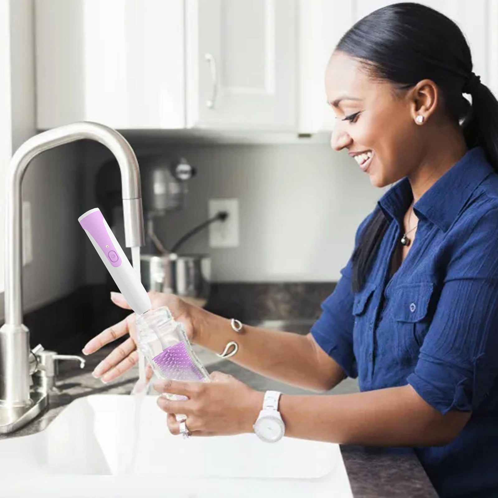 The Electric Bottle Brush Comes With A Pacifier Storage Box，for Cleaning Sport Bottles, Baby Bottles, Water Bottles, Coffee Mugs, Wine Decanters