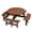 NEW 8-Person Wooden Round Table Brown, variant on YINGYUE 6 Person Round Fir Wood Picnic Table 3 Built-In Curved Benches Brown Finish Patio Backyard DIY Table With Umbrella Hole