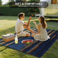 Blue Gold Coastal Outdoor Rug 4x6 Ft - Reversible Patio Rug Outdoor ...