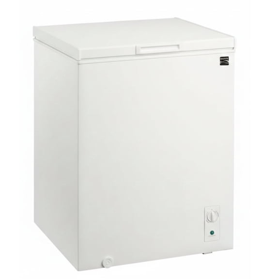 Kenmore 5.1 cu ft Convertible Chest Freezer, Deep Freezer and Freezer Chest for Food Storage with Adjustable Temperature Control for Garage, Basement or Utility Room Use, White