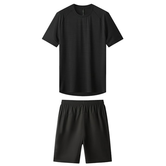 toraway Men's Pajamas Tops Summer Men's Summer Sportswear Casual Sportswear Short Sleeve Shorts Running Q Uick D Ry Set XL